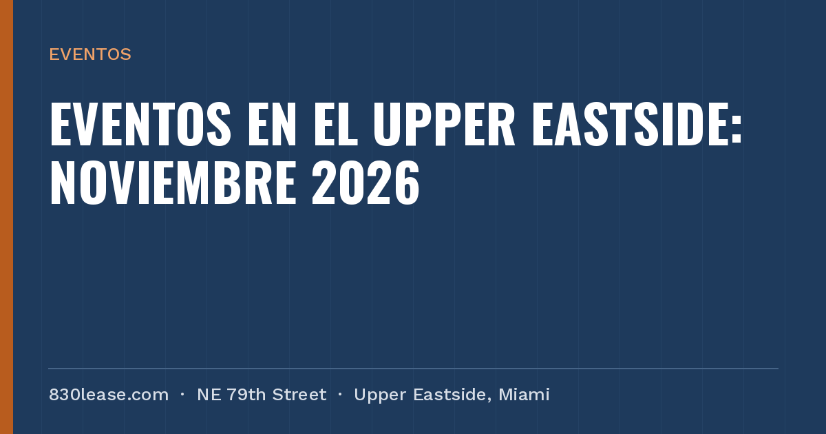Eventos en el Upper Eastside en noviembre de 2026: mercados, música, libros y paseos por la bahía